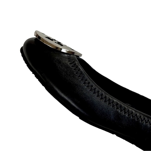 Tory Burch Black Leather Ballet Flats Size 4 EUC - Picture 4 of 10
